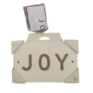 NEW HEARTH & HAND GOLD/WHITE JOY WALL HANGING